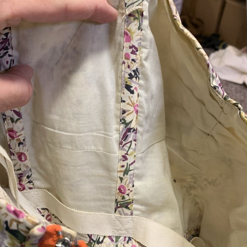 J. Crew Liberty of London Ivory Purple Floral Strapless Tiered Mini Dress Size 0 - Picture 12 of 16